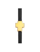 Passant croix de 9mm en zamak couleur or pour cuir plat 3mm
