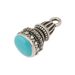 Pendentif ethnique pour collier avec émail en métal placage argent