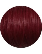 Cordon de coton cire rond bordeaux de 1mm