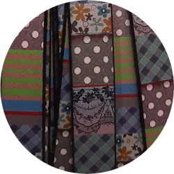 Cuir plat de 10mm fantaisie motifs lilas bleus verts vendu à la bande