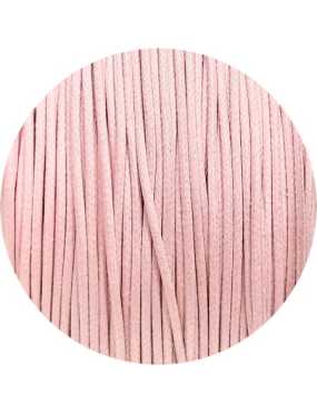 Cordon de coton cire rond de 1.8mm rose pastel-Italie