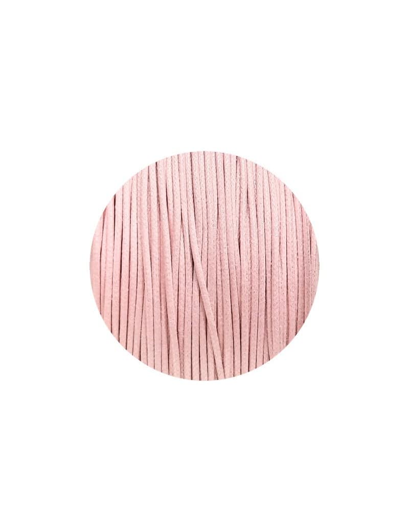 Cordon de coton cire rond de 1.8mm rose pastel-Italie