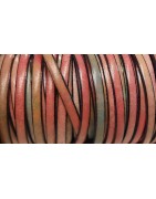 Cuir plat de 5mm imprimé moucheté rose vert en vente au cm