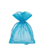 Pochette organza bleue pour emballer vos bijoux