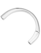 Demi jonc magnétique pour cuir rond de 5mm en métal plaqué argent 10 microns