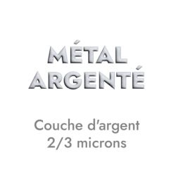 Grosse bague 20mm à ouverture décentrée en étain placage argent