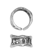 Grosse bague 20mm ajourée en étain placage argent