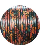 Exclu-Cuir plat 3mm fantaisie imprimé fleurs versus 2 en vente au cm