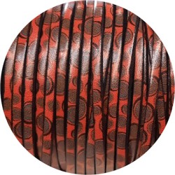 Exclu-Cuir plat 3mm fantaisie imprimé mandalas en vente au cm