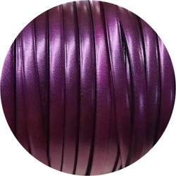 Cuir plat de 5mm violet métal vendu à la coupe au cm
