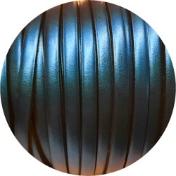 Cuir plat de 5mm bleu métal vendu à la coupe au cm