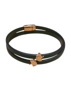 Bracelet double tour en kit de 5mm de large vert kaki et or