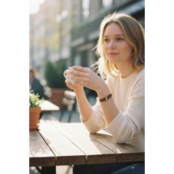 Bracelet double tour en kit de 5mm de large bordeaux couture et or