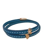 Bracelet double tour en kit de 5mm de large turquoise couture et or