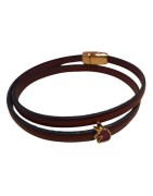 Bracelet double tour en kit de 5mm de large bordeaux avec une licorne émaillée et dorée