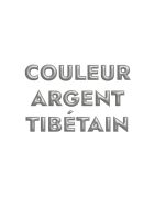 Grosse perle coquillage striee couleur argent tibetain-18.5mm