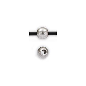 Perle ronde lisse pleine en laiton de 6mm placage argent