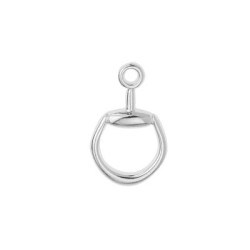 Pampille mors de cheval de 21mm en métal plaqué argent 10 microns blanc brillant