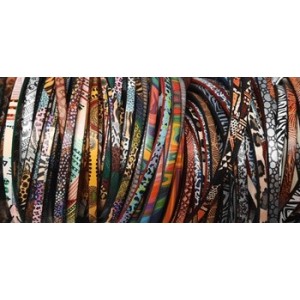 Lot de 10 mètres de chutes de cuir plat 3mm fantaisie imprimées ou texturées