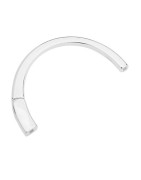 Demi jonc magnétique pour cuir plat de 3mm en métal plaqué argent 10 microns