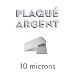 Pampille étrier de 23mm en métal plaqué argent 10 microns blanc brillant