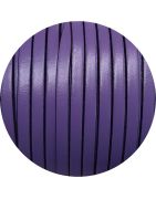 Nouveau cordon de cuir plat 5mm lilas vendu au metre