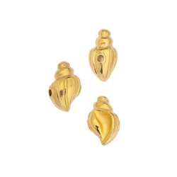 Perle coquillage de 12mm en métal couleur or