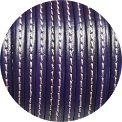 Cuir plat couture 5mm violet soutenu vendu à la coupe au cm