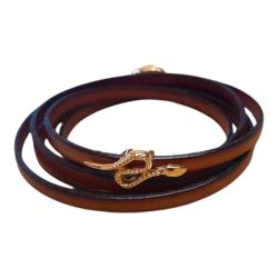 Passant serpent couleur or pour cuir plat de 5mm