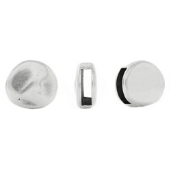 Passant rond en relief placage argent pour cuir plat de 10mm