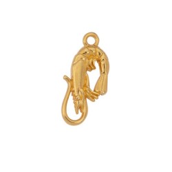 Crevette de 23mm en métal couleur or