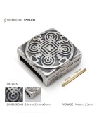 Passant carré motif Celte pour cuir plat de 10mm