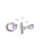 Embout fermoir complet en kit plaqué 10 microns pour cuir plat de 10mm