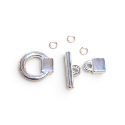 Embout fermoir complet en kit plaqué 10 microns pour cuir plat de 10mm