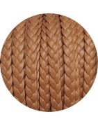 Cuir plat tressé de 7mm camel vendu au mètre