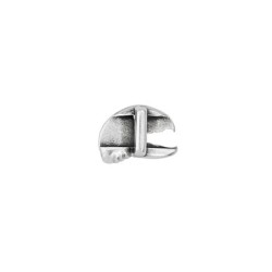 Passant pince de homard en zamak placage argent pour cuir plat de 5mm