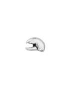 Passant pince de homard en zamak placage argent pour cuir plat de 5mm