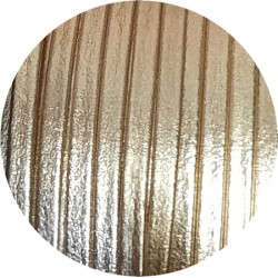 Bride rempliée de 3mm lisse en cuir or pâle brillant en vente au cm