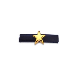 Passant étoile en zamak couleur or pour cuir plat de 5mm