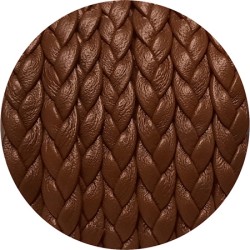 Cordon de cuir plat tresse 5mm un autre marron en vente au cm