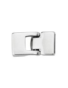 Fermoir crochet lisse à emboitement pour cuir plat de 10mm