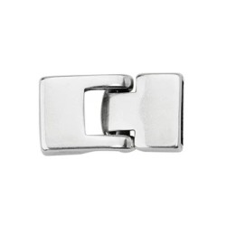 Fermoir crochet lisse à emboitement pour cuir plat de 10mm