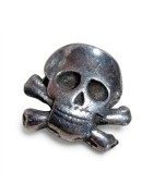 Passant tête de mort pour cuir plat de 6mm