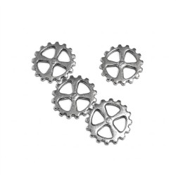 Intercalaire engrenage de 14mm en métal placage argent