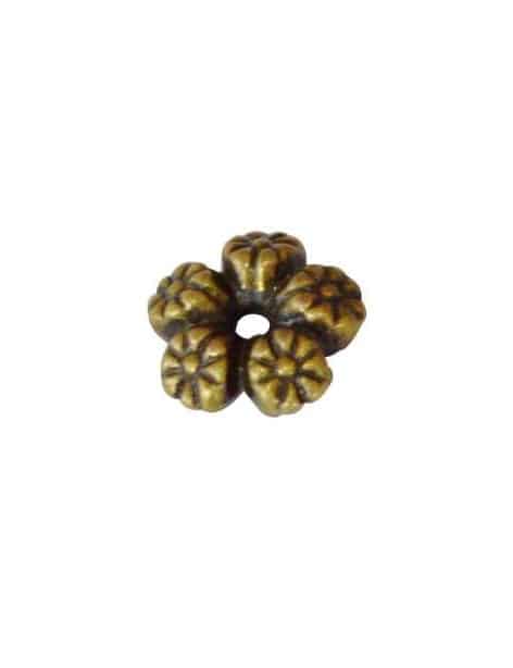 Sachet de 10 perles fleurs intercalaires bronze de 7mm