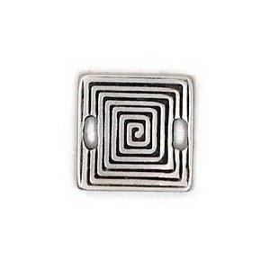 Plaque a spirale en metal placage argent-22mm