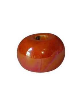 Perle ceramique ronde couleur mandarine-12mm