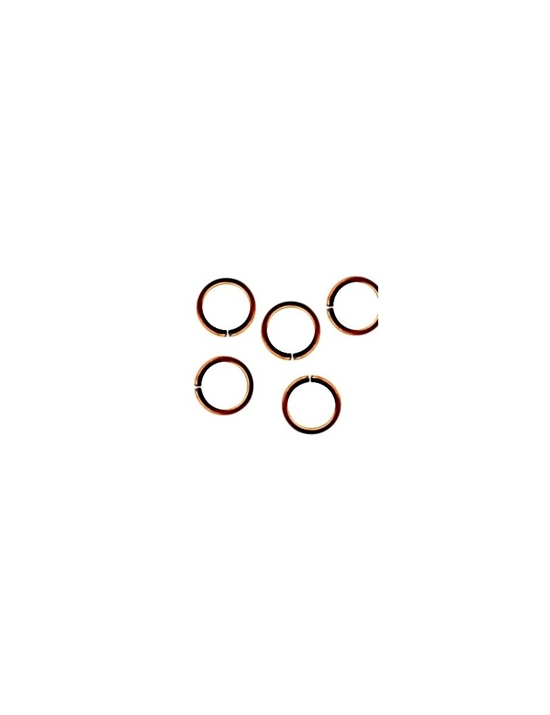 Poche de 50 anneaux de jonction en metal couleur cuivre-12x1.2mm