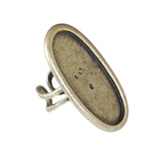 Superbe support de bague ovale en metal couleur bronze-43mm