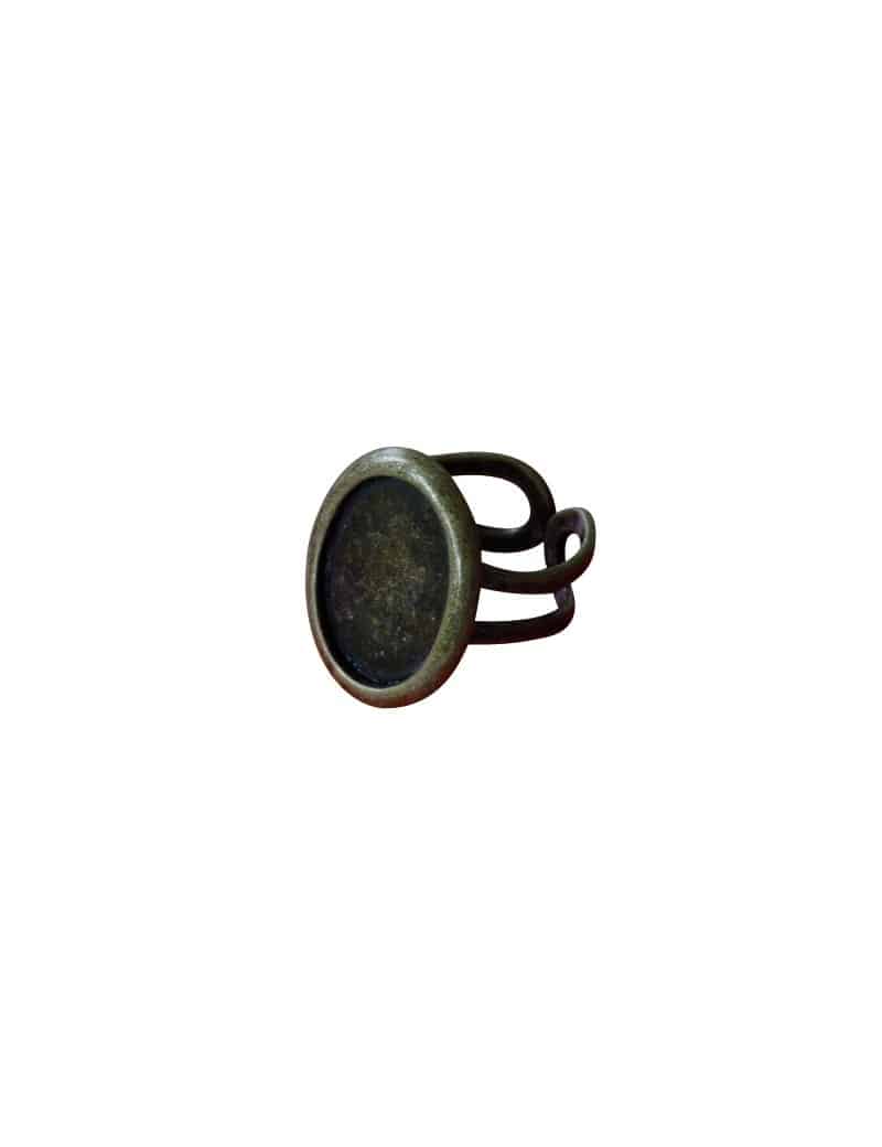 Superbe support de bague ovale couleur bronze antique-22mm